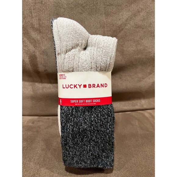 Lucky Brand Women Super Soft Boot Sock 6-pair, Multi, 5-10 - Picture 1 of 3